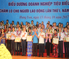 Hưng Yên: Biểu dương doanh nghiệp tiêu biểu chăm lo cho người lao động